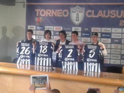 El evento se llevó a cabo tras el duelo ante Herediano. En la foto: Fernando Madrigal, José Martínez, Francisco Flores y Víctor Guzmán. TWITTER / @Tuzos