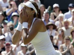 La jugadora nacida en Caracas y naturalizada española lloró de emoción. AP / A. Grant