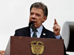 El presidente de Colombia ofrece un discurso donde envia una advertencia a las FARC. EFE / L. Muñoz