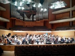 La Orquesta Filarmónica de Londres durante un ensayo en el Bridgewater Hall. TWITTER / @LPOrchestra