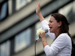 Corina Machado fue destituida como parlamentaria por la mayoría chavista en 2014. AP / F. Llano