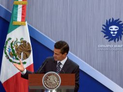 El Presidente, Enrique Peña Nieto, durante el mensaje que emitió en Los Pinos. EFE /