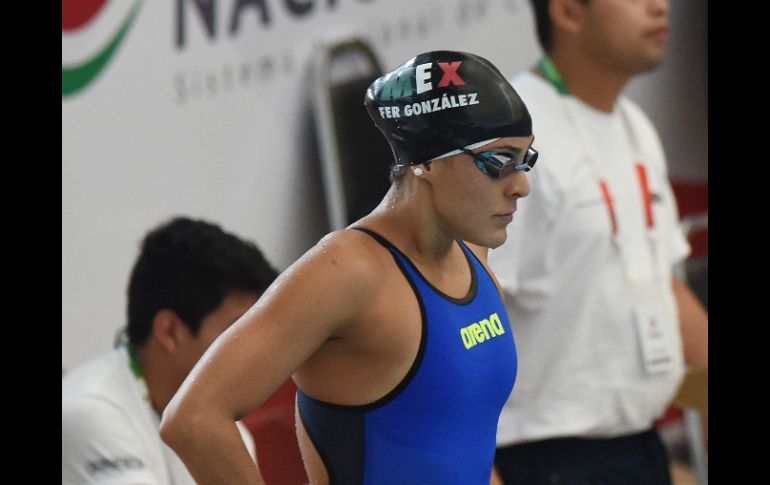 La nadadora después de la prueba de los 100 metro en nado libre. ESPECIAL / CONADE