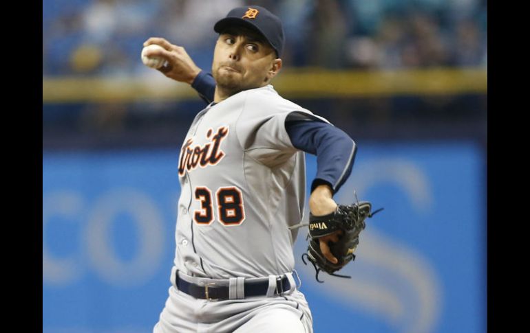 Justin Verlander inició en el montículo, Joakim Soria (foto) lo relevó para el noveno episodio. AFP / B. Blanco