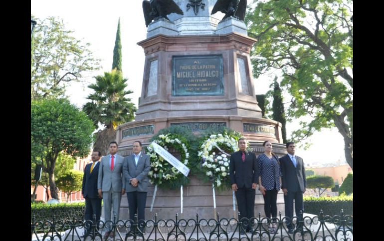 Durante el acto cívico se presenta un fragmento de la obra 'el grito de Dolores'. NTX / ESPECIAL