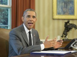 El presidente estadounidense destaca el apoyo de ObamaCare para asegurar a nueve millones de personas. EFE / M. Reynolds