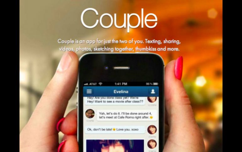 'Couple' trae un chat incluido para tener una conversación privada con tu pareja. TWITTER / @CoupleApp