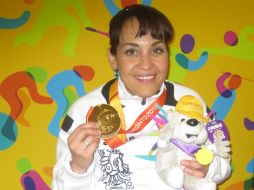 Edith Sigala se mostró feliz por la medalla de oro conseguida ayer en el tenis de mesa de los Juegos Parapanamericanos. NTX / I. Inclán
