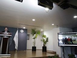 En conferencia de prensa, Zerón de Lucio explica que aunque el año pasado Oseguera fue liberado por falta de pruebas. SUN / A. Leyva