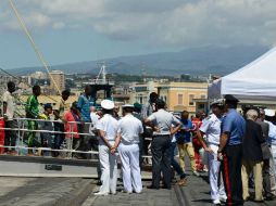 Sobrevivientes fueron trasladados al puerto de Messina. EFE / O. Scardino