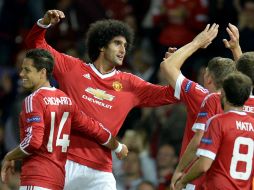 Al minuto 95 Marouane Fellaini puso el 3-1 definitivo con un remate de cabeza. AFP / O. Scarff