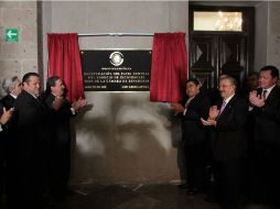 En la entrega del Informe de la LXLL Legislatura, dan a conocer los trabajos de recuperación del patio central de la actual sede. NTX / G. Granados