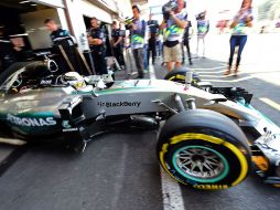 Lewis Hamilton, durante la tercera sesión libre del Gran Premio de Bélgica. AFP / E.DUNAND