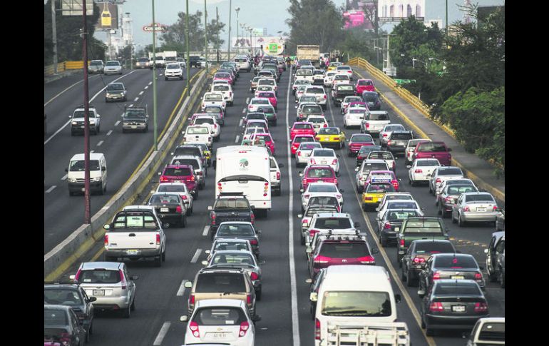 Un estudio entre las zonas metropolitanas de Guadalajara, Monterrey, Toluca y Puebla revela que aquí se registró el tránsito más lento. EL INFORMADOR /