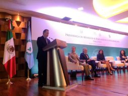 Meade, en el panel ''Importancia de la presidencia de México en el Parlamento Latinoamericano'' (Parlatino). TWITTER / @SRE_mx