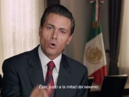 En uno de los 'spots', Peña Nieto menciona que el mejor momento para evaluar al Gobierno es la mitad del sexenio. YOUTUBE / Gobierno de la República