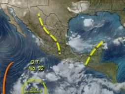 El fenómeno climático se localiza a mil 020 kilómetros al sur-suroeste de Manzanillo, Colima. YOUTUBE / smnmexico