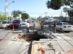 El congestionamiento vehicular se percibe en la Avenida Américas, entre Hidalgo y Justo Sierra. EL INFORMADOR / R. Tamayo