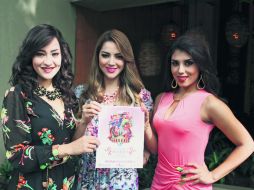 Representantes de la belleza de la feria zacatecana, Angélica (princesa), Maleny (reina) y Margarita (princesa), invitan al público.  /