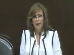 La legisladora Norma Nahle García anuncia la reducción de 50 por ciento de la dieta de su grupo parlamentario. YOUTUBE / Senado de México