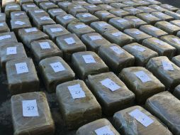 Los 200 paquetes de marihuana se encontraban en la caja de un tráiler revisado en Tequila. ESPECIAL /