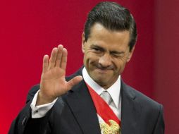 El Presidente Enrique Peña Nieto ofrece un mensaje con motivo de su Tercer Informe de Gobierno. AP / R. Blackwell