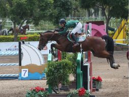 Juan Pablo Gaspar y 'Shamrock All Horses' realizaron su recorrido en un tiempo de 33.85 segundos, sin faltas. EL INFORMADOR / M. Vargas