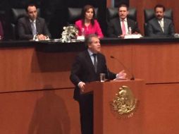 Almagro fue recibido por el pleno del Senado mexicano. TWITTER / @Almagro_OEA2015