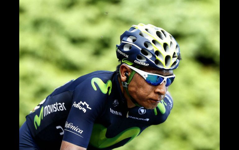 Nairo Quintana, del equipo Movistar, durante la decimo sexta etapa de la Vuelta Ciclista a España. EFE / J. Lizon