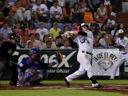 Esteban Quiroz deteriminó la victoria de los Tigres con un doblete productor en la novena entrada. NTX / F. Gálvez