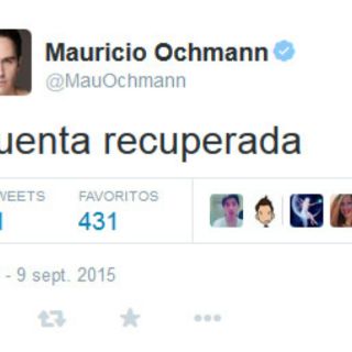 Mauricio Ochmann recupera su cuenta de Twitter