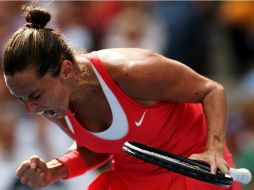 ''Es un momento increíble para mí. ¡He ganado ante la mejor del mundo!'', exclamó la italiana Roberta Vinci tras su triunfo. AFP / M. Stockman