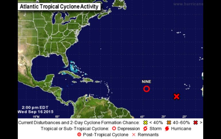 Se anticipan pocos cambios en el fenómeno para las próximas 48 horas. ESPECIAL / nhc.noaa.gov