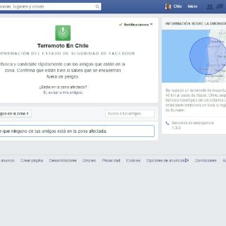 Facebook permite informar estado tras sismo en Chile
