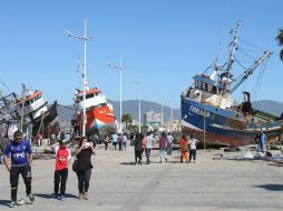 Así quedó el puerto de la localidad costera de Coquimbo, Chile, tras el tsunami. EFE / M. Ruiz