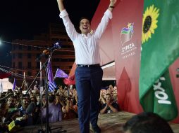 Según resultados parciales, Syriza y Griegos Independientes tendrán juntos una mayoría de 155 escaños en el Parlamento. AFP / L. Gouliamaki