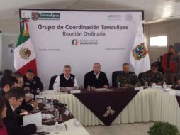 Egidio Torre Cantú, gobernador del estado, presentó a Jesús Martínez y Martínez como nuevo Secretario de Seguridad Pública del Estado. TWITTER / @GobTam