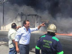 Al lugar acudió personal de Bomberos, Cruz Roja y elementos de seguridad de Escobedo. FACEBOOK / César Cavazos Caballero