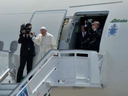 No hubo discursos en la partida de Francisco hacia Estados Unidos. AFP / Y. Lage