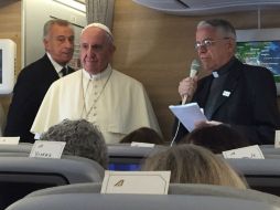 Durante una conferencia en el avión papal, Francisco confesó también que inicialmente su paso por Cuba no estaba previsto. NTX / A. Beltramo