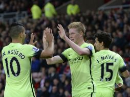 El City sentenció el pase con tres goles en once minutos. AFP / O. Scarff