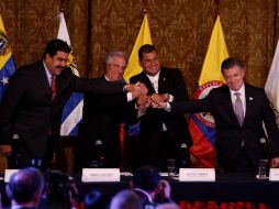 Los presidentes de Venezuela y Colombia se reunieron en Quito para tratar la crisis fronteriza. EFE / L. Muñoz