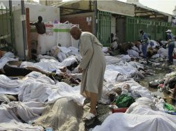 Vista de algunos de los 717 peregrinos que han muerto debido a una estampida en las afueras de la ciudad saudí de La Meca. EFE /