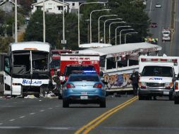 Uno de los vehículos involucrados en el choque era de tipo anfibio como los de usos militares operado por una compañía turística. AFP / M. Ralston
