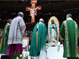 La misa en el Madison Square Garden fue la última actividad del Papa en Nueva York. AFP / V. Pinto