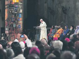 S-11. El papa Francisco durante un servicio interreligioso en el Museo del 11 de Septiembre, en su escala en Nueva York. AFP /
