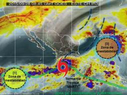 Informan que las zonas de tormenta podrían registrar relámpagos, fuertes rachas de viento y posible caída de granizo. TWITTER / @conagua_clima