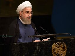 Rohani aprovechó la tribuna para señalar ''el luto'' que vive su país tras las muertes de fieles musulmanes tras estampida en La Meca. AFP / D. Emmert