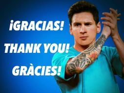El delantero del Barcelona publica una fotografía con la leyenda 'Gracias' en su cuenta de Facebook. FACEBOOK / Leo Messi
