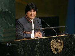 Morales intervino en el debate de la Asamblea General de la ONU, donde se refirió a la demanda boliviana frente a Chile. EFE / M. Campbell